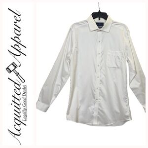 Buttoned  Down Men's Long Sleeve Tailored Stretch Dess Shirt